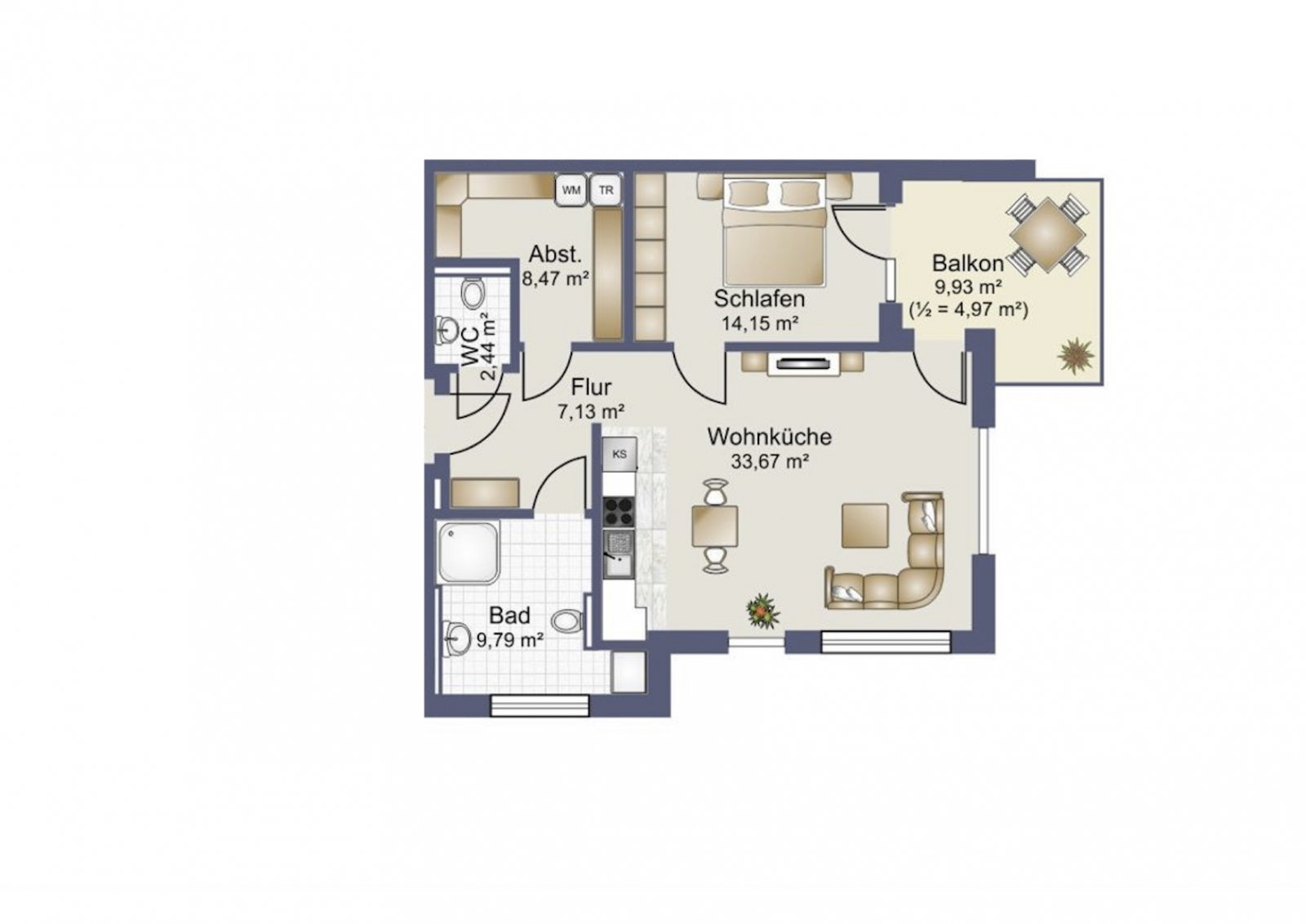 Grundriss - Wohnung 6 - 1.Obergeschoss