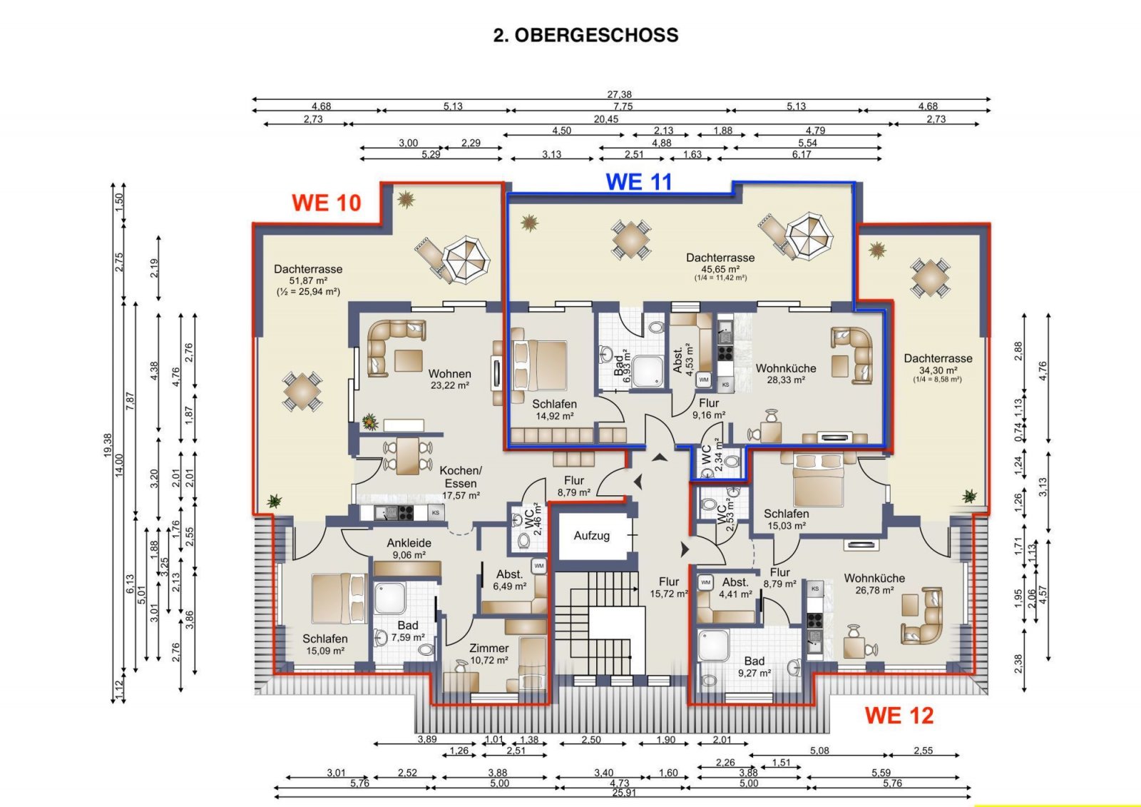 Grundriss 2. Obergeschoss gesamt