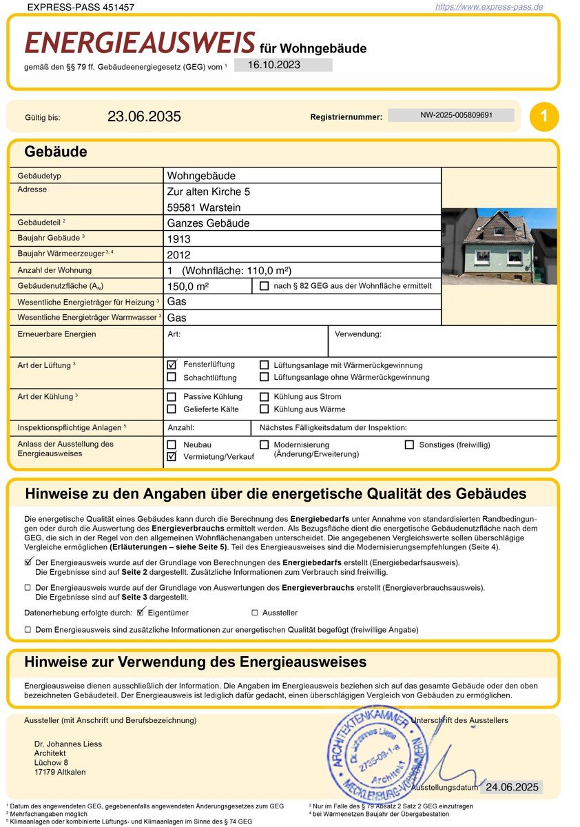 Energieausweis S1