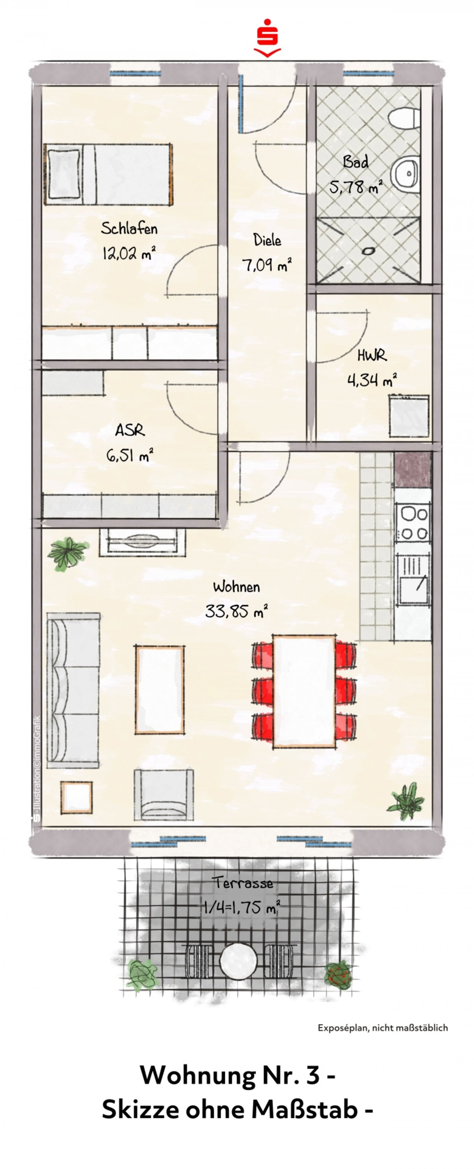 Grundriss Wohnung 3