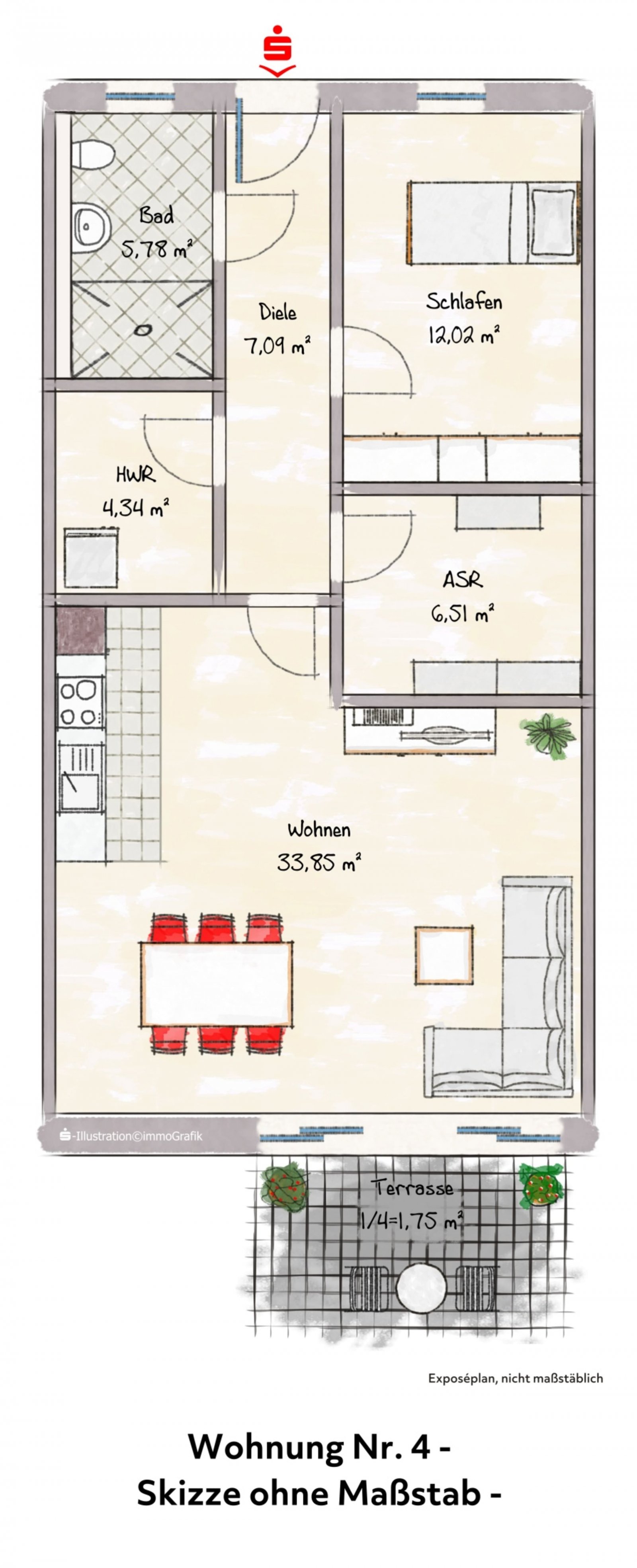 Grundriss Wohnung 4