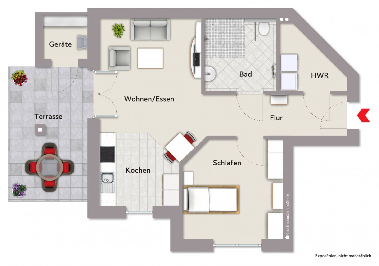 Grundriss Wohnung 2.1