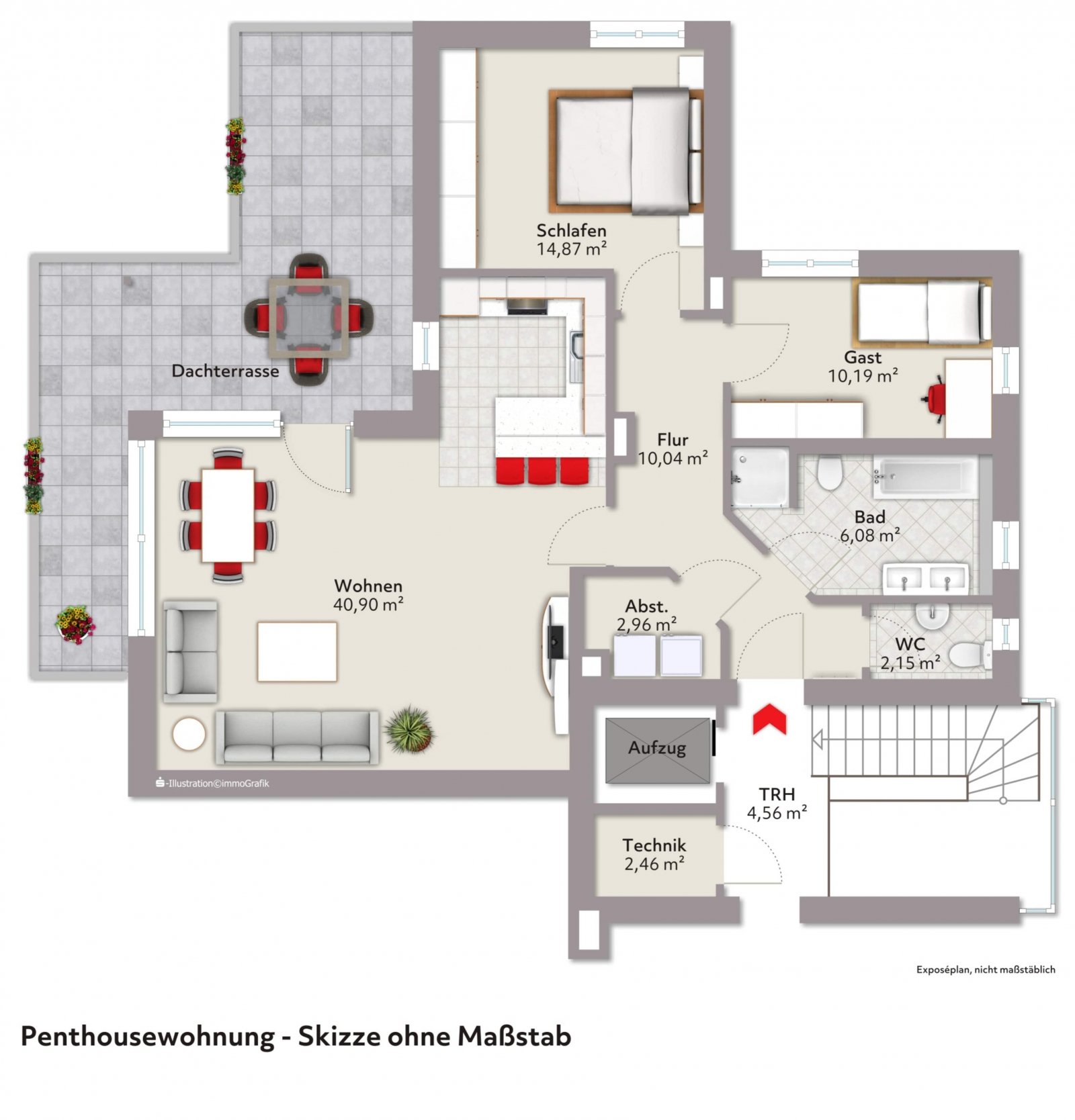 Grundriss Penthousewohnung