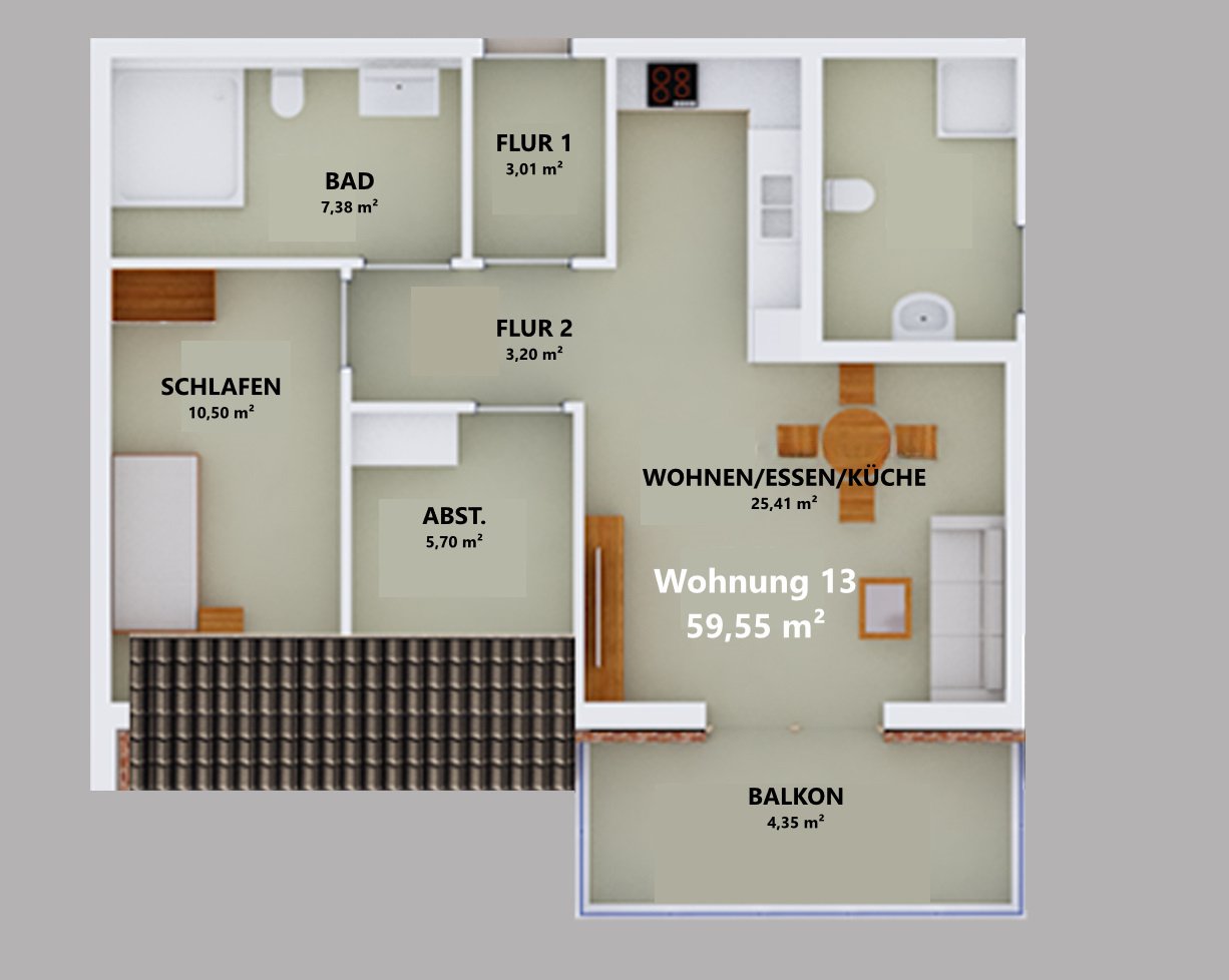 Grundriss Wohnung Nr. 13