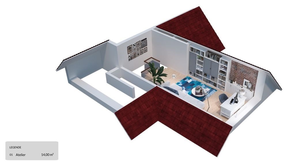 Visualisierung Wohnung 6 Atelier