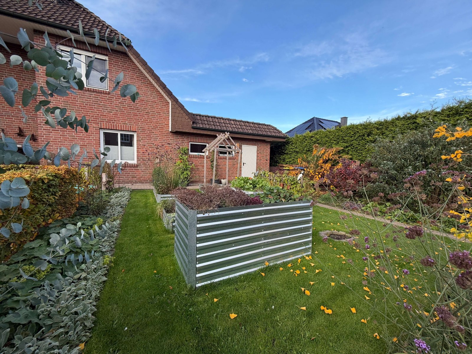 Garten mit Hochbeeten