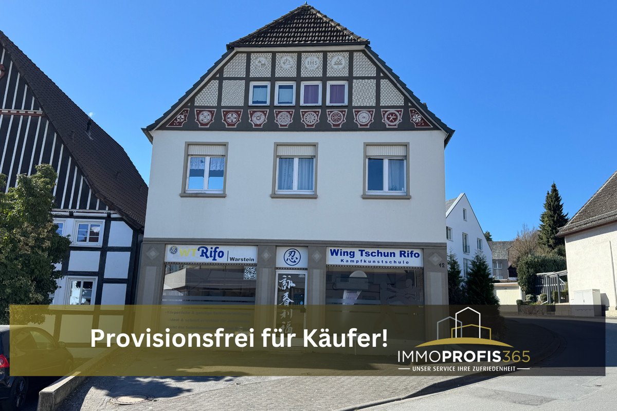 Warstein: Provisionsfrei für Käufer! Unikat 2 Wohnungen, Laden, Traumgarten, versteckte Schreinerei entdecken! 
