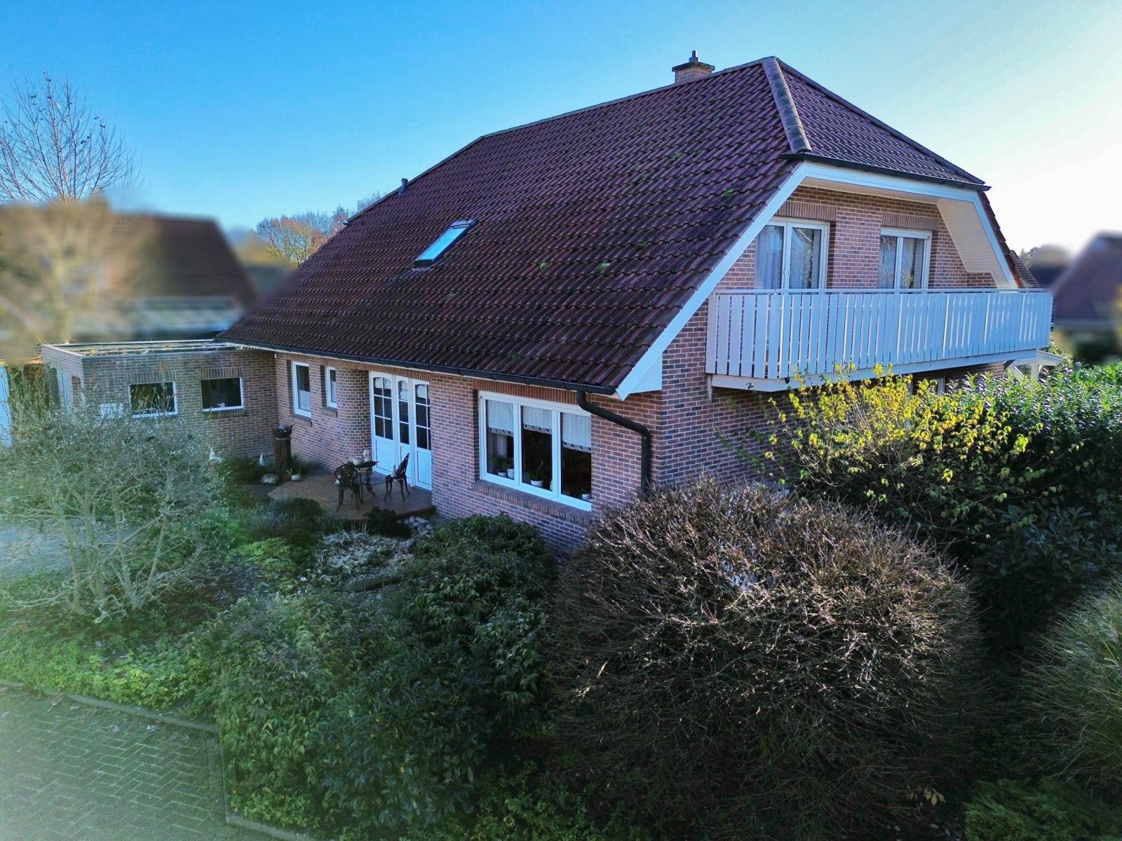 Luftbildaufnahme, seitlich