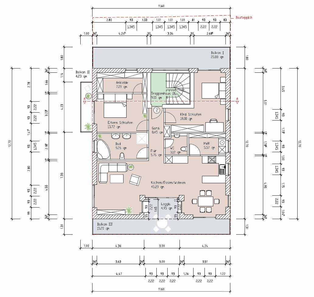 Grundriss Obergeschosswohnung Grundriss Obergeschosswohnung