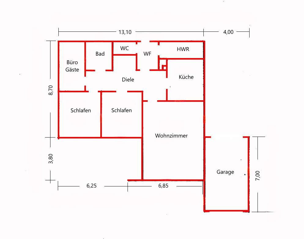 Grundriss-Skizze ohne Maße