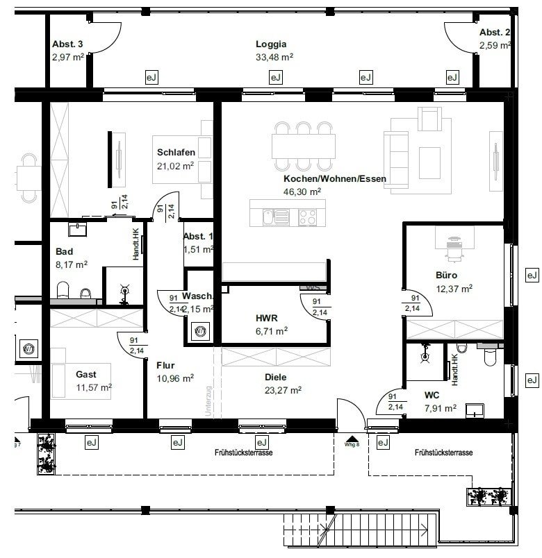 2_263 Aufteilung Grundriss - Angaben ohne Gewähr