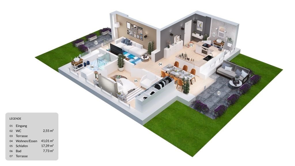 Visualisierung Wohnung 1