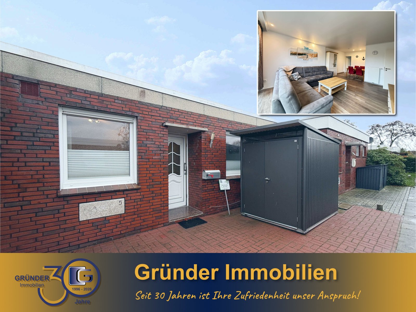 Nordeich: Käufer Provisionsfrei! Nordseeküste zum Greifen nah – charmanter Reihenbungalow in Norddeich! 