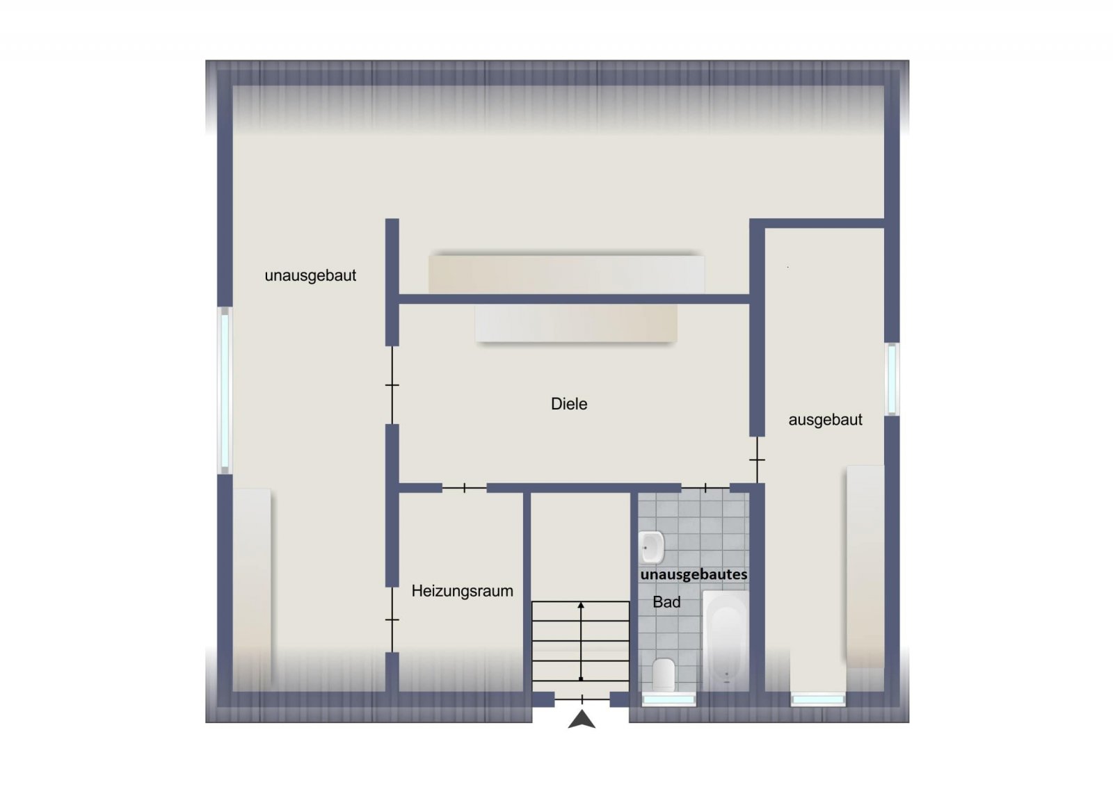 Dachgeschoss teilw. ausgebaut