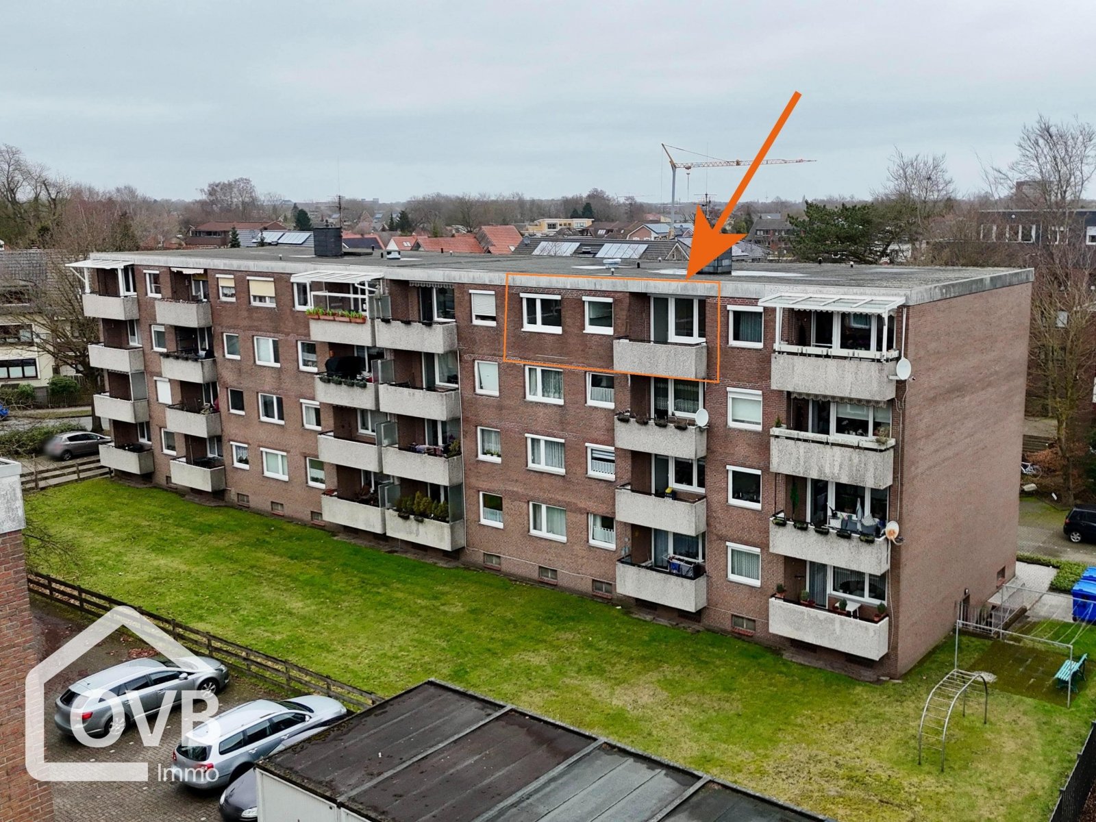 Drohnenaufnahme Rückseite - Loggia