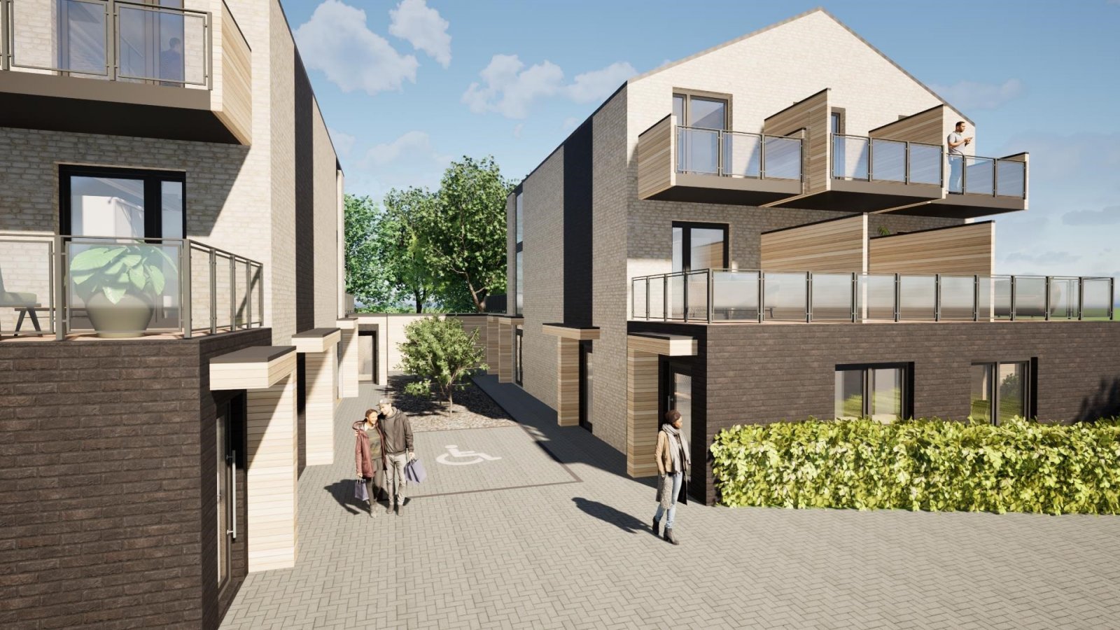 Außenansicht Innenhof Visualisierung Außenansicht Innenhof Visualisierung