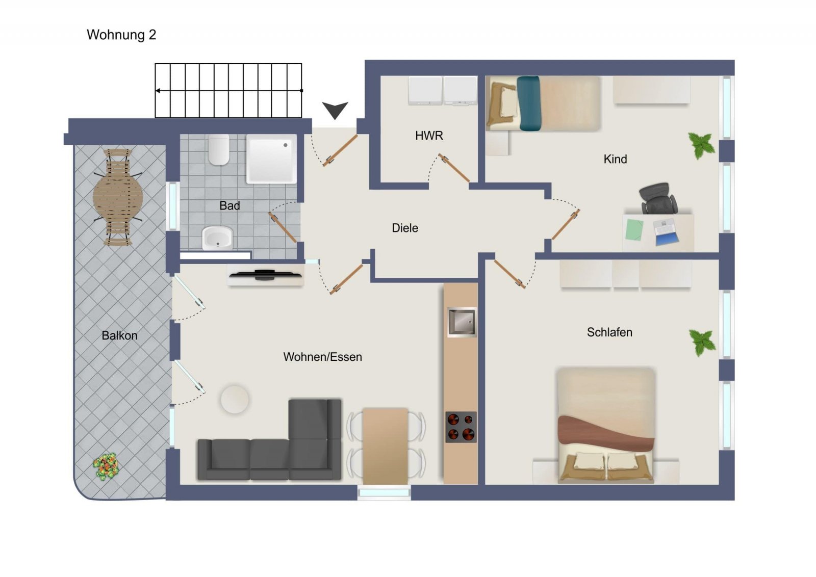Grundriss Wohnung 2