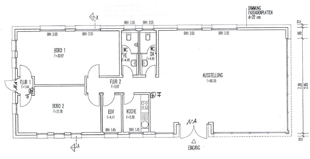 Grundriss Büro u. Ausstellung