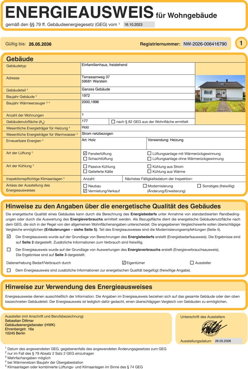 Energieausweis Seite 2.
