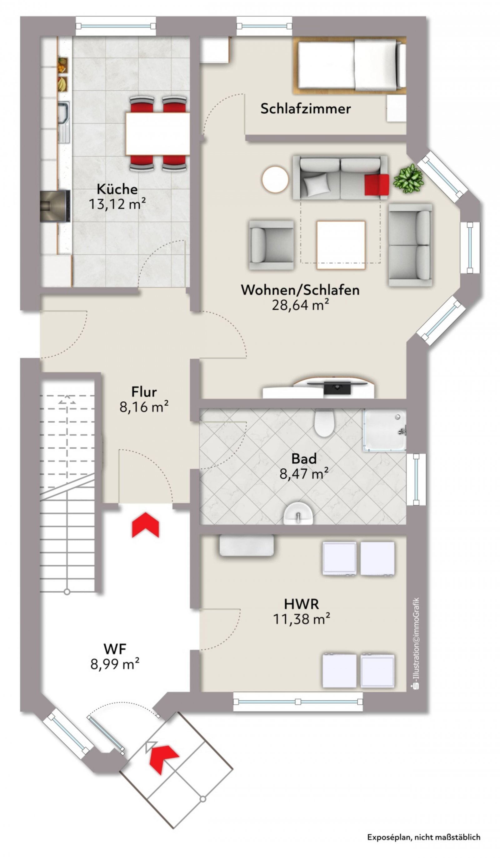Grundriss Wohnung Nr. 1