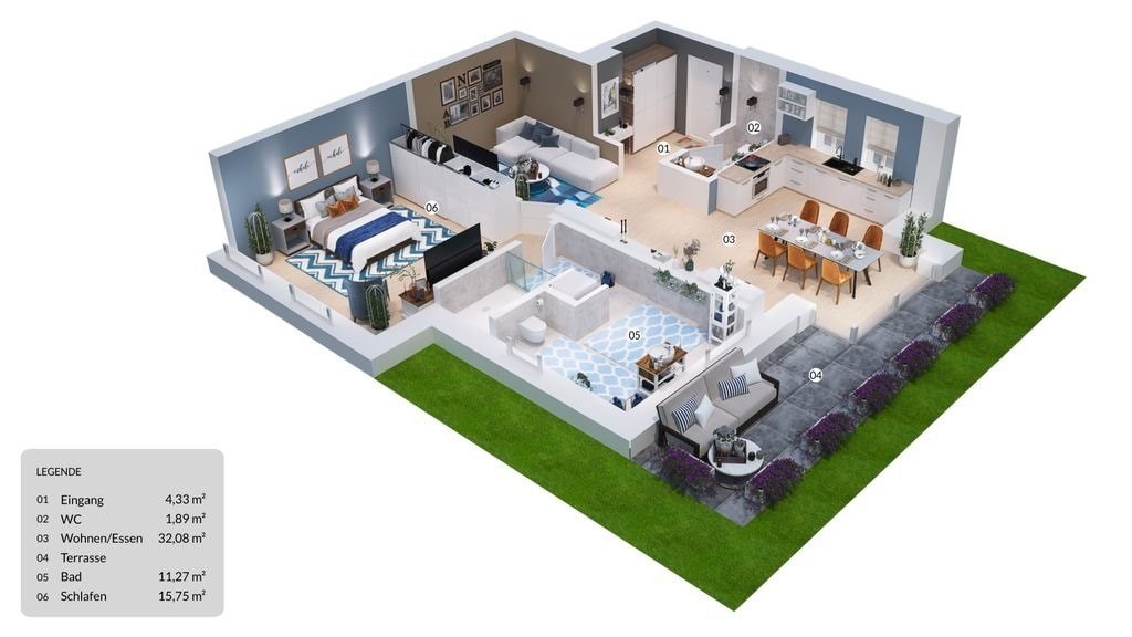 Visualisierung Wohnung 2 Visualisierung Wohnung 2