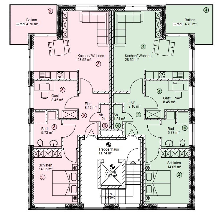 Grundriss Wohnung Nr. 4 Grundriss Wohnung Nr. 4