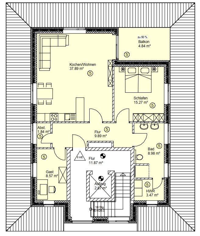Grundriss Wohnung Nr. 5 Grundriss Wohnung Nr. 5