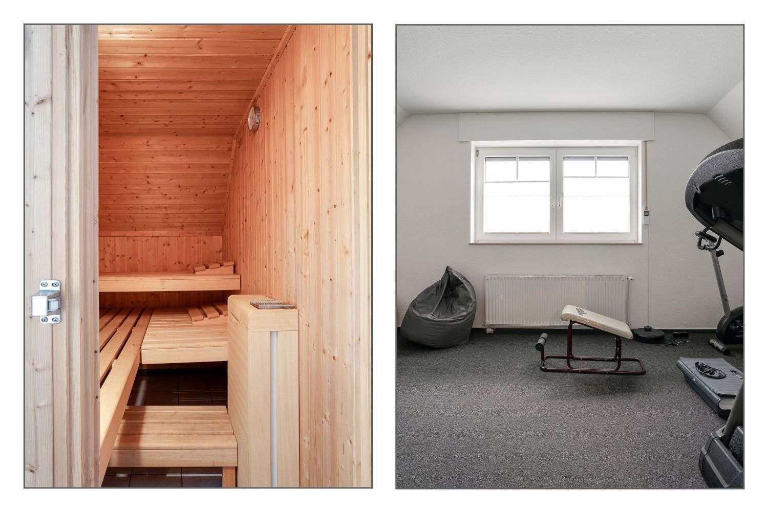Sauna und Fitnessraum Sauna und Fitnessraum