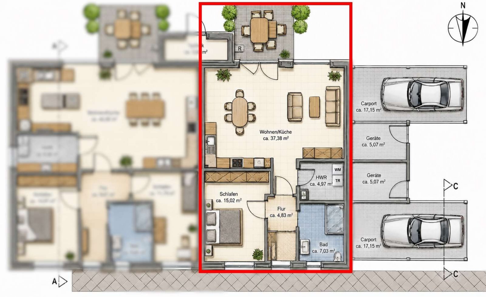 Grundriss Wohnung EG